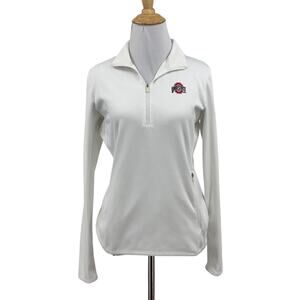 Nike Golf Jacket Womens S Small White Therma Fit Quarter Zip Ohio State Buckeyes